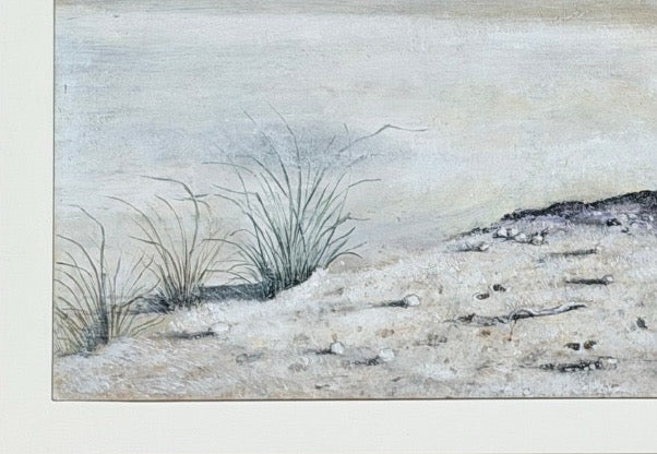 Original 1970s Pacific Northwest Oil on Board Painting Crow on Blue Drum by William Bill Sharp