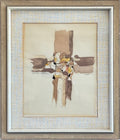 Vintage 1965 Abstract Casein Collage Signed By Sheer