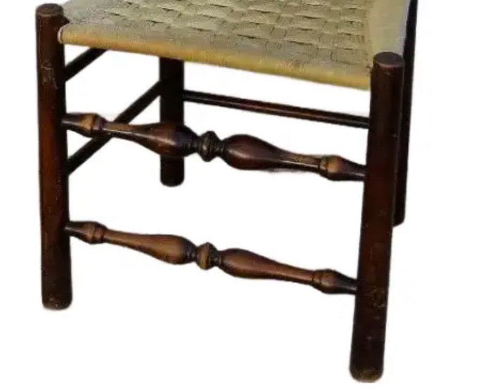 Antique 19th Century American Primitive Four Slat Ladderback Chair - 43”