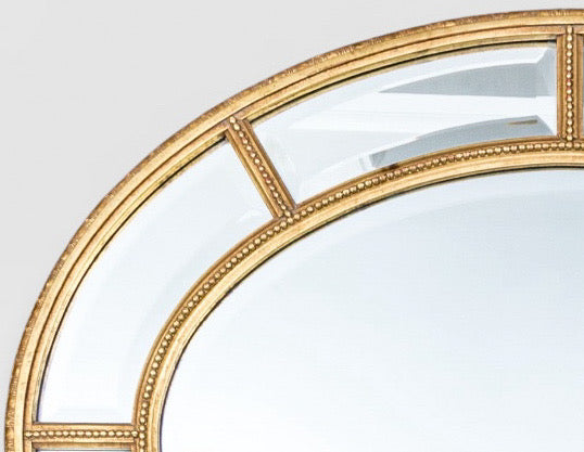 Authentic Friedman Brothers Adams Style Segmented Oval Gilt Mirror