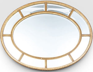 Authentic Friedman Brothers Adams Style Segmented Oval Gilt Mirror