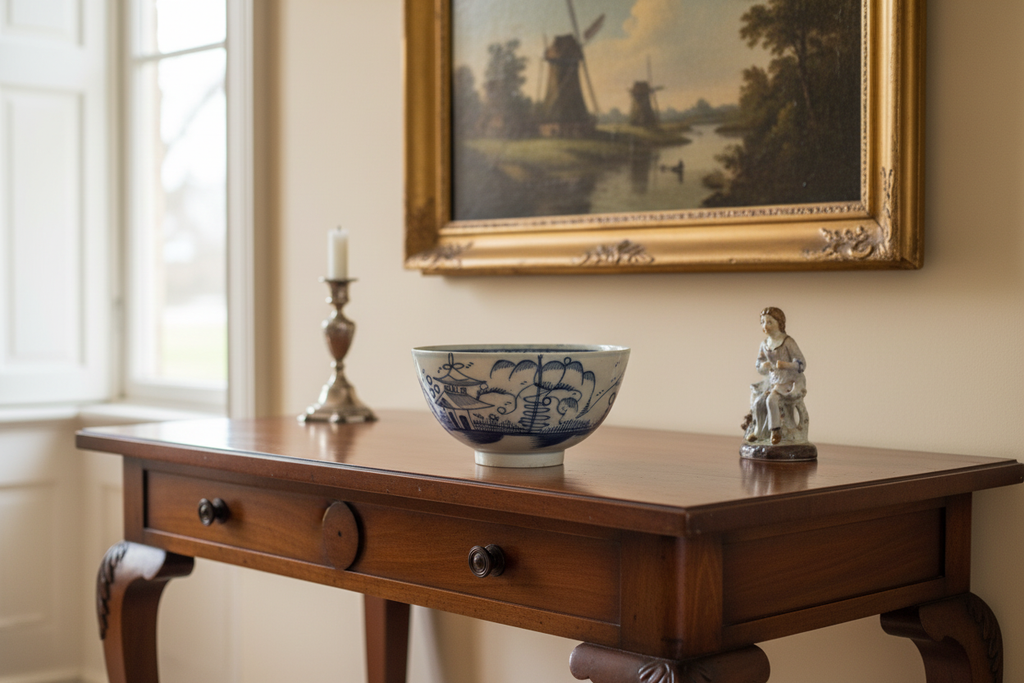 18th Century Dutch Delftware Bowl - aged appearance