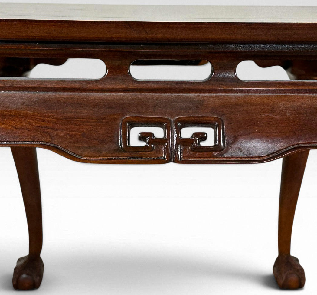 Vintage Drexel Heritage Ming Treasure Burlwood Asian Modern Side Table