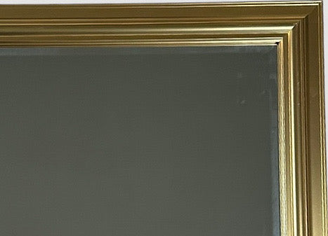 Large Contemporary Traditional Gold Gilt Beveled Glass Rectangular Wall Mirror