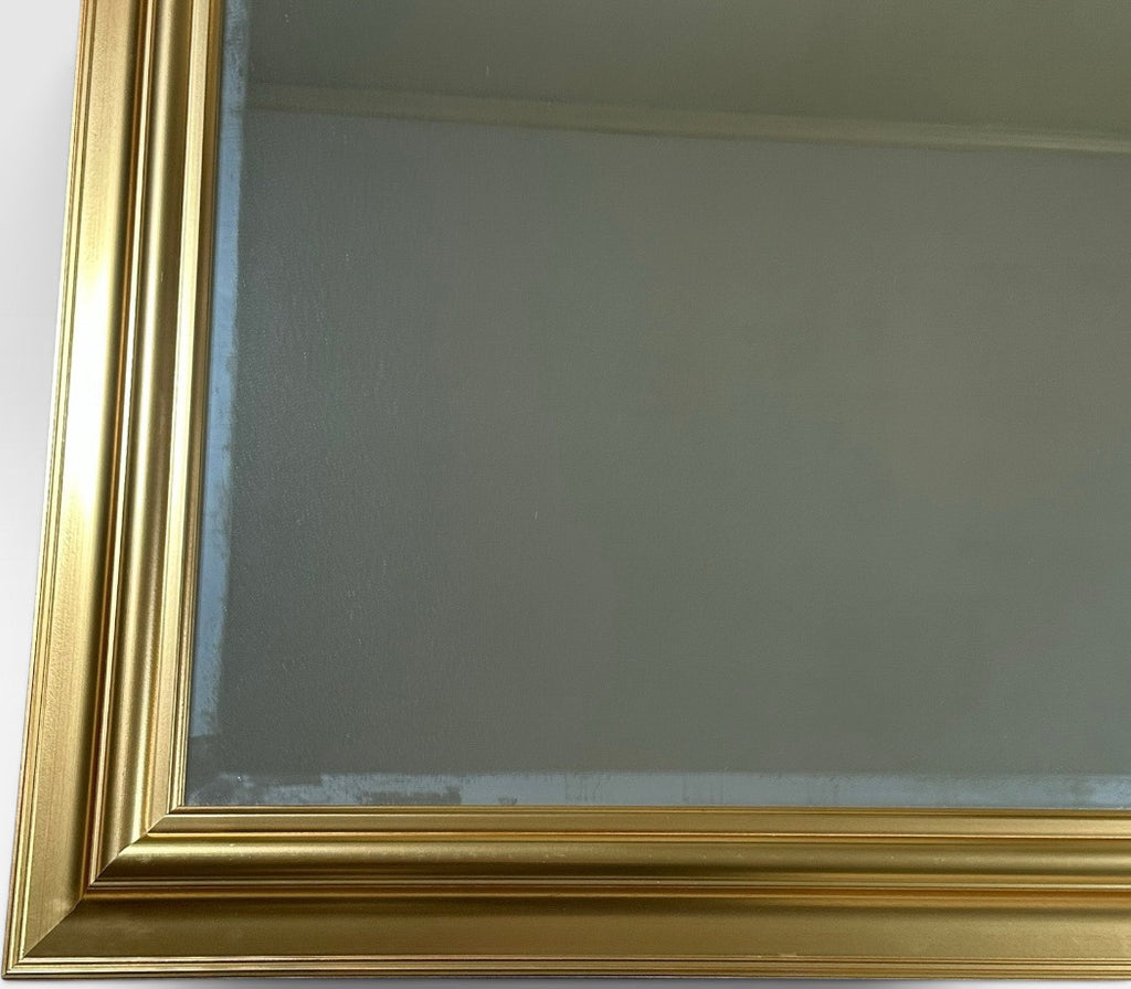 Large Contemporary Traditional Gold Gilt Beveled Glass Rectangular Wall Mirror
