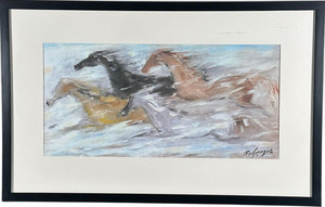 Vintage Ettore Ted DeGrazia Free as the Wind Framed Southwestern Horse Art Print