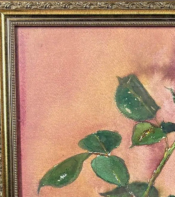 1997 Original Signed Steve LeBailly Botanical Watercolor – "Single Rose"