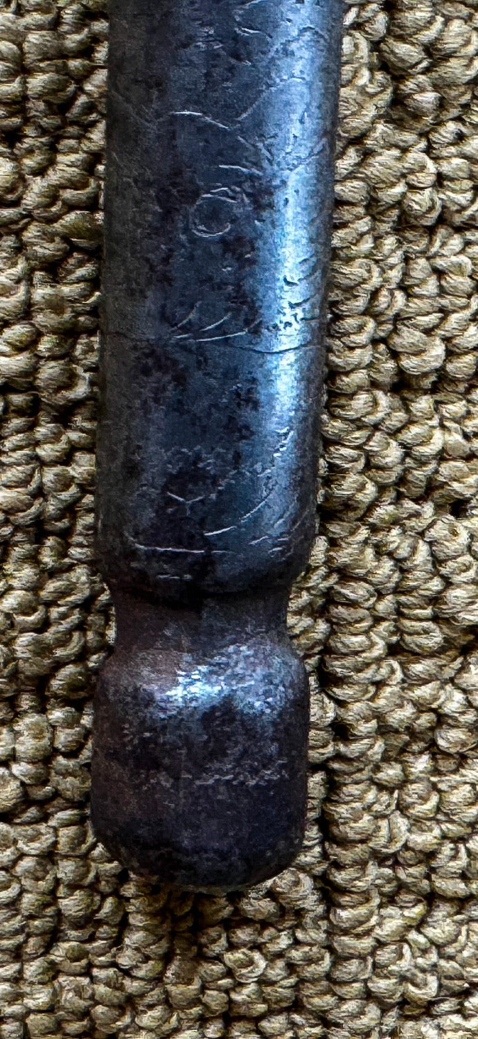 19th Century Persian Qajar Hand-Forged Iron Tabar Axe & Horned Gorz Mace - Set of 2