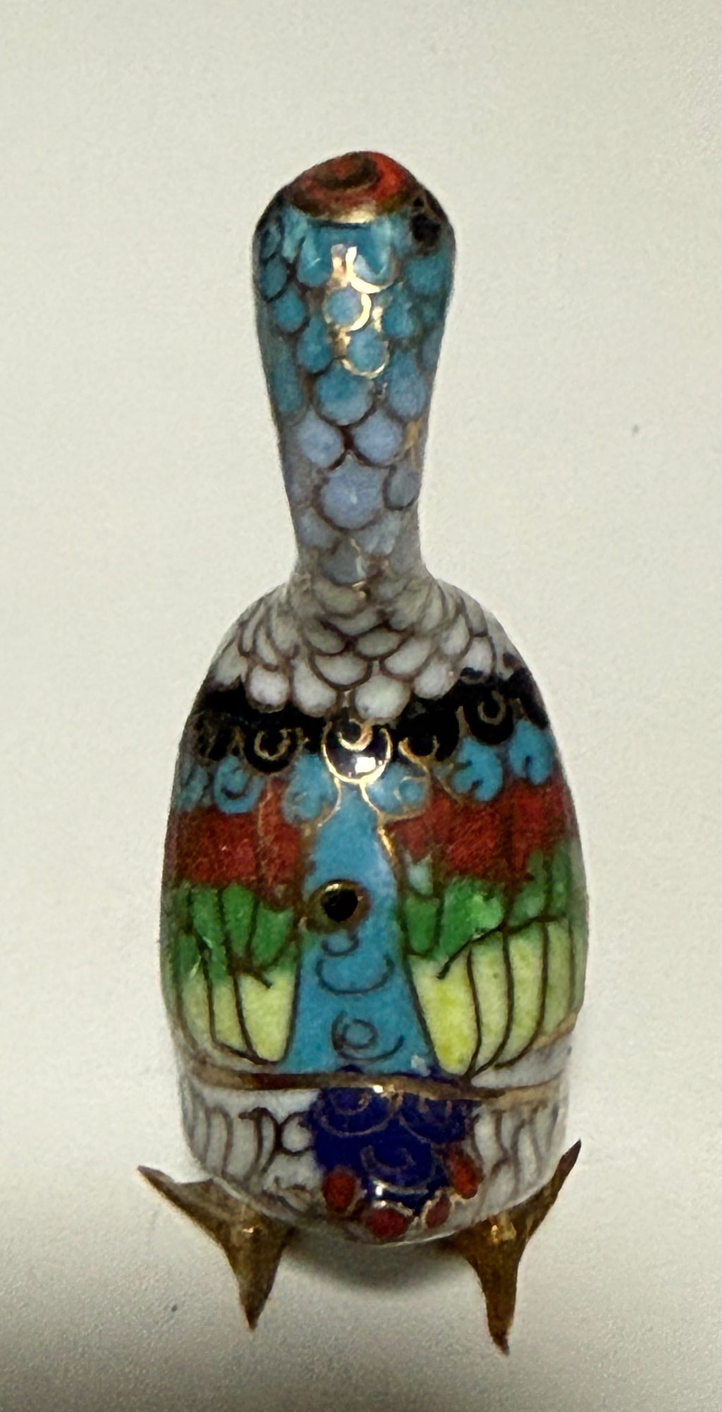 Vintage Hand-Wired Chinese Cloisonne Duck Pair Polychrome Enamel