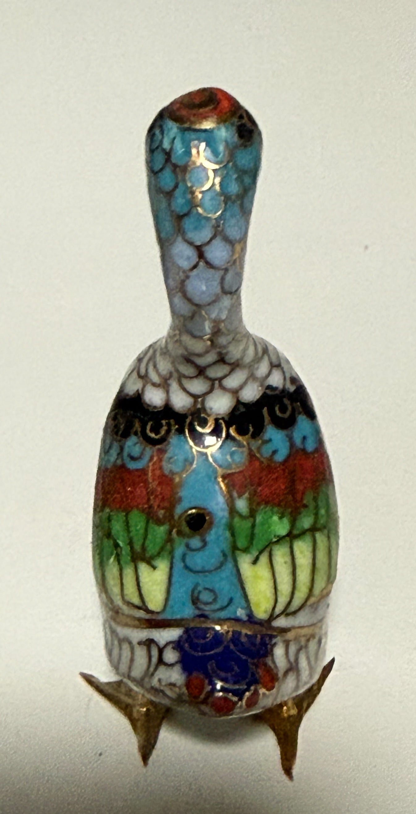 Vintage Hand-Wired Chinese Cloisonne Duck Pair Polychrome Enamel