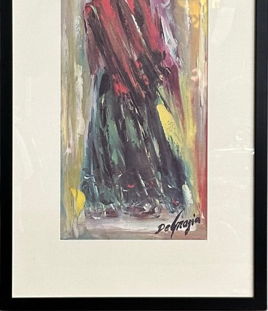 Vintage Framed Ted DeGrazia Mid-Century Southwestern Lithograph Prints Navajo Bride And Groom Pair