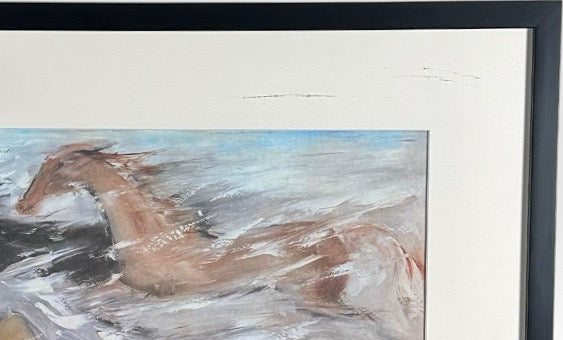 Vintage Ettore Ted DeGrazia Free as the Wind Framed Southwestern Horse Art Print
