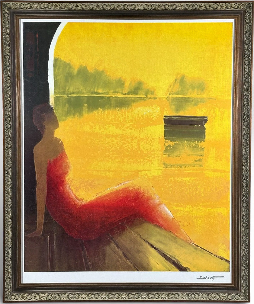 Framed Emile Bellet D'or Et De Reve Signed Seriolithograph With Certificate of Authenticity