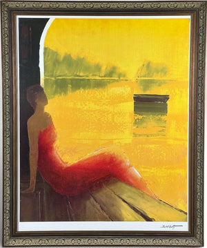Framed Emile Bellet D'or Et De Reve Signed Seriolithograph With Certificate of Authenticity