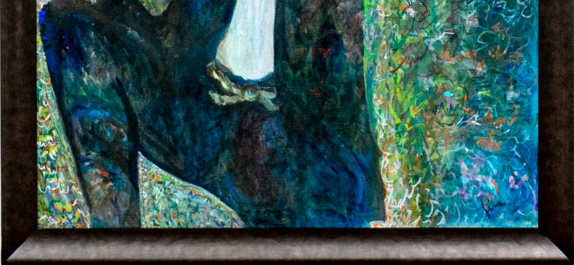 Large Scale Vintage Expressionist Oil on Canvas Singing Man Portrait Painting