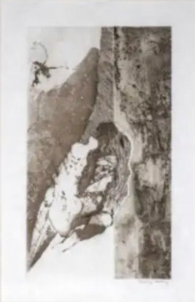 Limited Edition 1970 Dorothea Tanning Signed Original Etching - Amoureux Au Bord De Mer - Japan Paper Surrealism