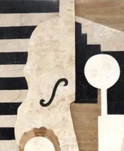 Large 42-Inch Postmodern Cubist Tessellated Stone Relief Sculpture - Marquis Collection of Beverly Hills - After Juan Gris