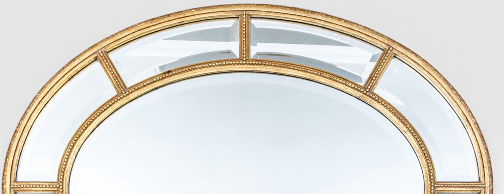 Authentic Friedman Brothers Adams Style Segmented Oval Gilt Mirror
