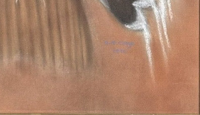 Original Vintage 1978 Western Fine Art Native American Indian Chief Red Cloud Framed Pastel Portrait Drawing