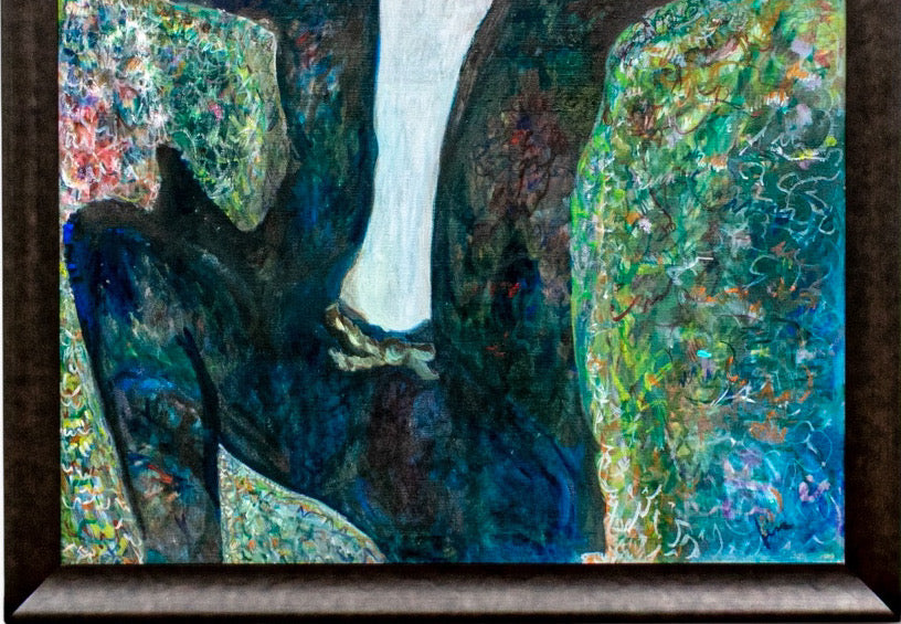 Large Scale Vintage Expressionist Oil on Canvas Singing Man Portrait Painting