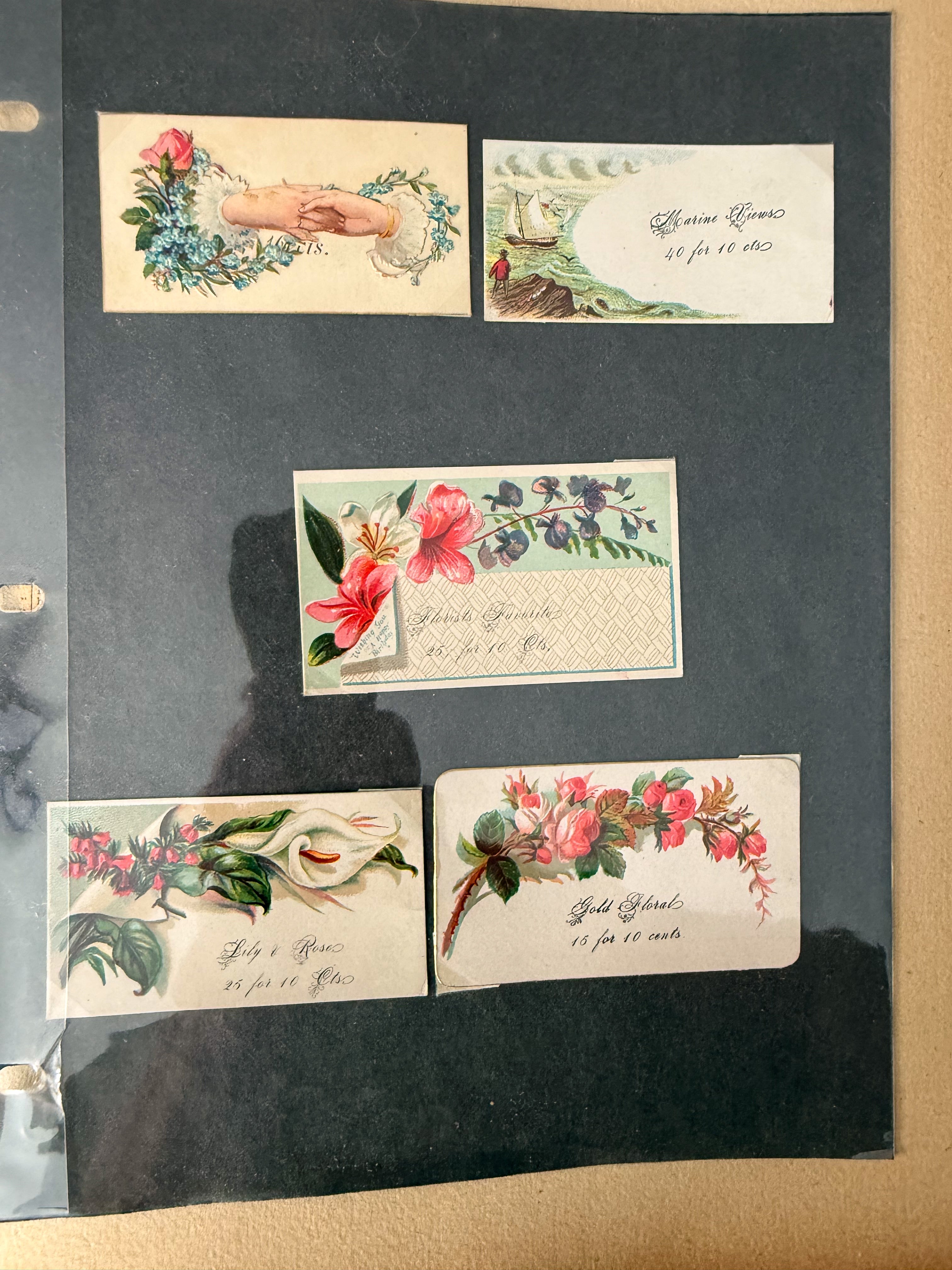 Rare 1880s Victorian Trade Card Album - Merchant’s Gargling Oil BASEBALL Set - Black Americana - Patent Medicine - Peacock Cover