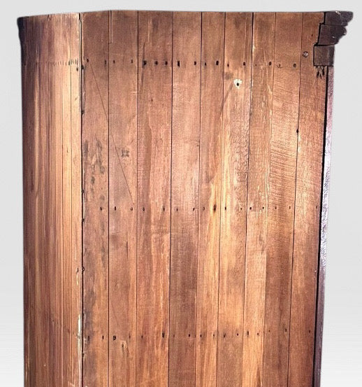 Antique Nineteenth Century American Country Pine Curved Bow Front Corner Cupboard Cabinet
