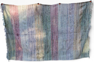Oversized Antique American Hand-Loomed Rag Rug - 5' x 7.5' Pastel Stripe