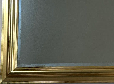 Large Contemporary Traditional Gold Gilt Beveled Glass Rectangular Wall Mirror