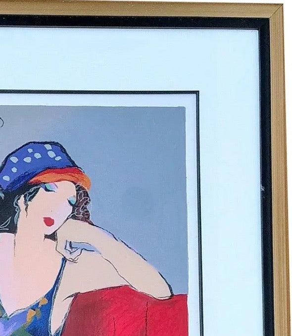 Large Signed Itzchak Tarkay Serigraph - Elegance III - Limited Edition 75/350 - Seated Woman Fine Art