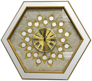 Large 32" Vintage Empire Art Products Hollywood Regency Mirrored Wall Clock