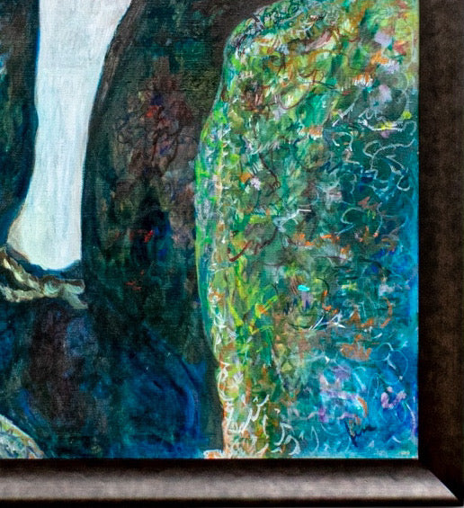 Large Scale Vintage Expressionist Oil on Canvas Singing Man Portrait Painting