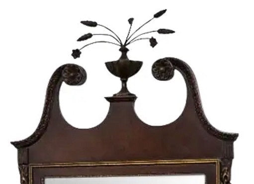 Large Federal Style Mahogany and Gilt Constitution Mirror with Urn and Wheat Finial