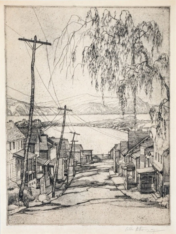 Abbo Ostrowsky Signed Etching Croton On Hudson Circa 1931