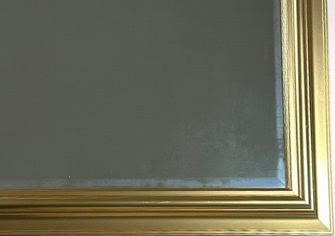 Large Contemporary Traditional Gold Gilt Beveled Glass Rectangular Wall Mirror