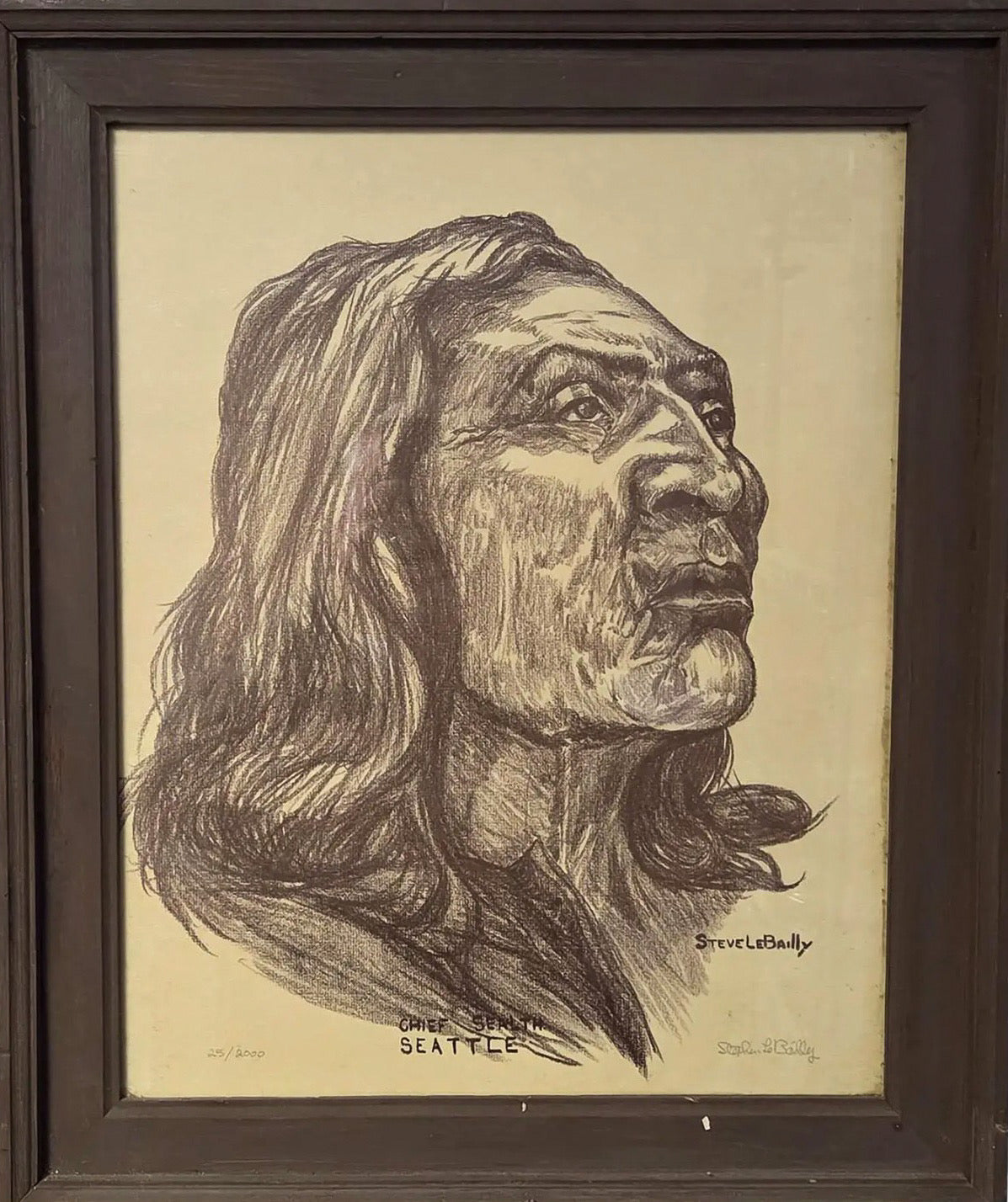 1980s Steve LeBailly Signed Chief Sealth Limited Edition Print #25/2000