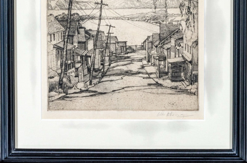 Abbo Ostrowsky Signed Etching Croton On Hudson Circa 1931