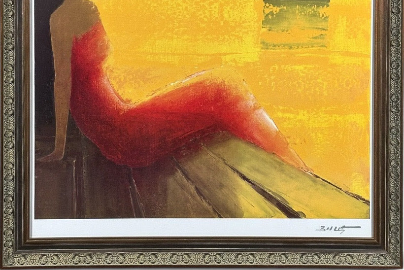 Framed Emile Bellet D'or Et De Reve Signed Seriolithograph With Certificate of Authenticity