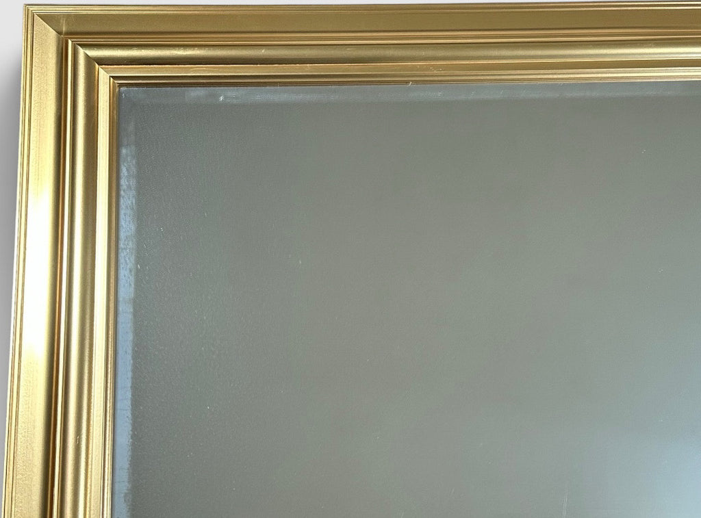 Large Contemporary Traditional Gold Gilt Beveled Glass Rectangular Wall Mirror