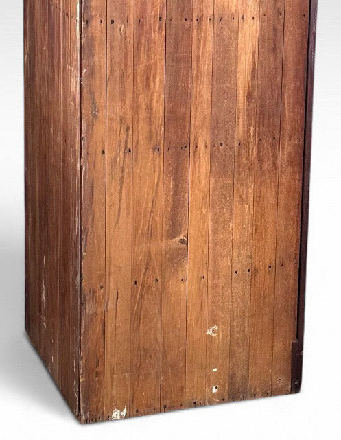 Antique Nineteenth Century American Country Pine Curved Bow Front Corner Cupboard Cabinet