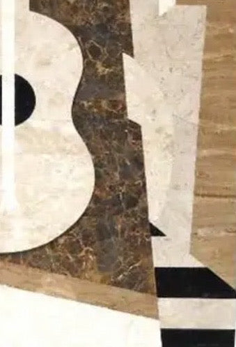 Large 42-Inch Postmodern Cubist Tessellated Stone Relief Sculpture - Marquis Collection of Beverly Hills - After Juan Gris