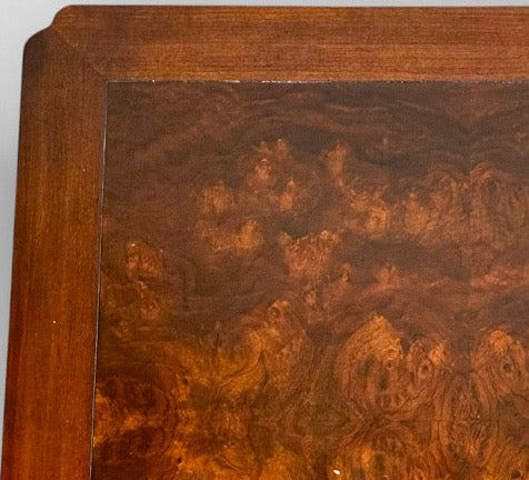 Vintage Drexel Heritage Ming Treasure Burlwood Asian Modern Side Table