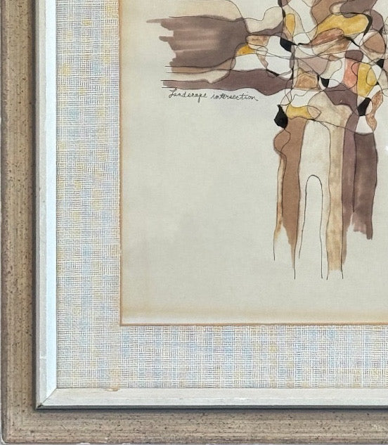 Vintage 1965 Abstract Casein Collage Signed By Sheer