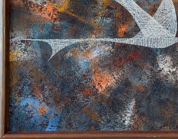 Original Leonardo Nierman Painting Bird In Flight Large 1959 Oil On Masonite Modernist Statement Piece - 50” x 41”