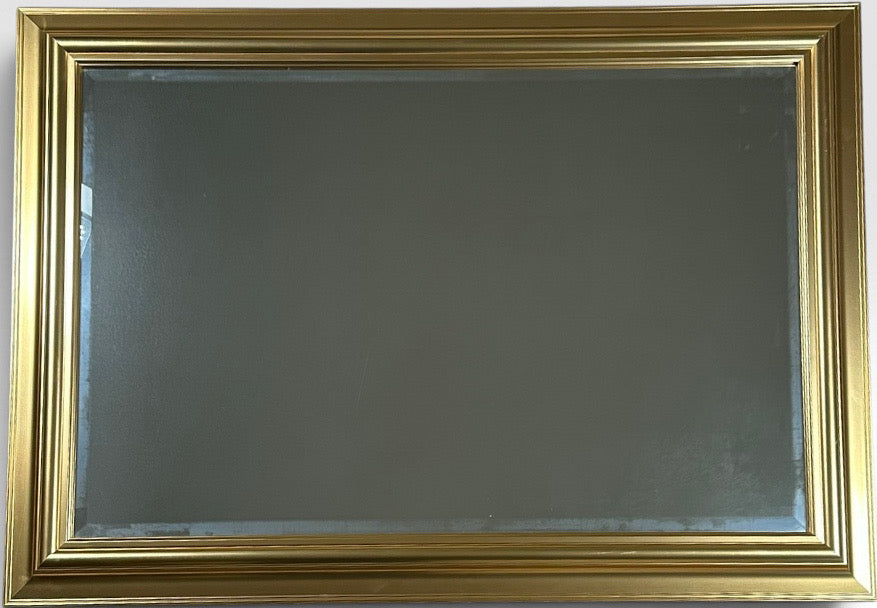 Large Contemporary Traditional Gold Gilt Beveled Glass Rectangular Wall Mirror