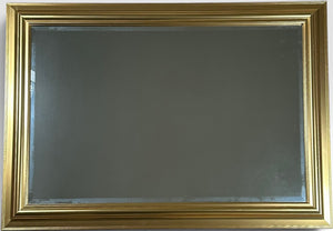 Large Contemporary Traditional Gold Gilt Beveled Glass Rectangular Wall Mirror