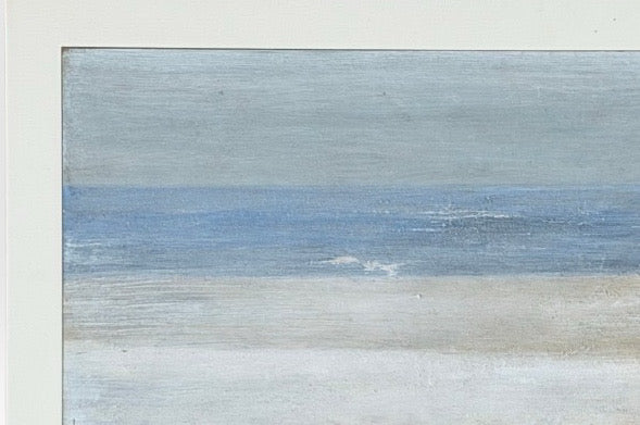 Original 1970s Pacific Northwest Oil on Board Painting Crow on Blue Drum by William Bill Sharp