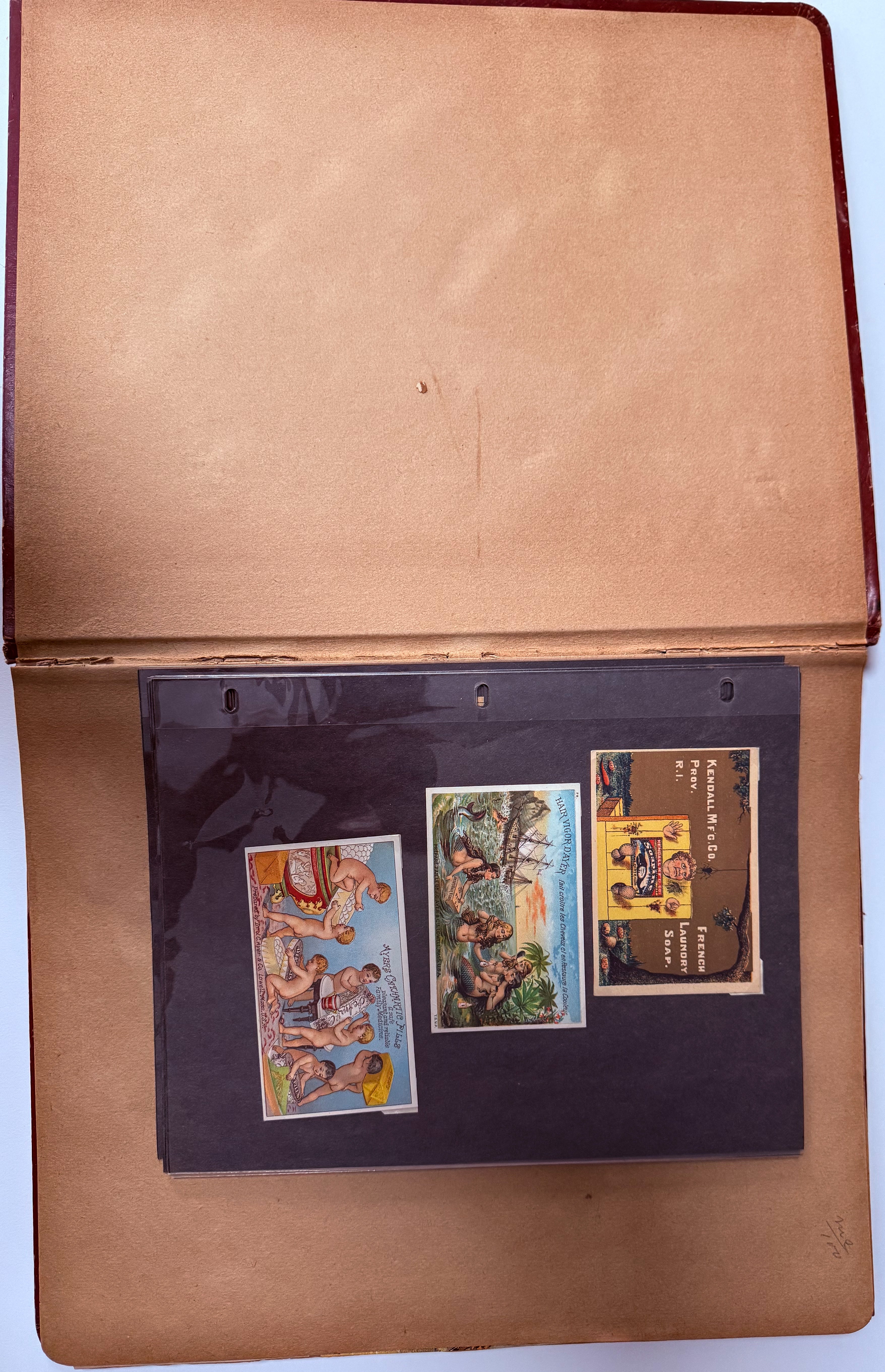 Rare 1880s Victorian Trade Card Album - Merchant’s Gargling Oil BASEBALL Set - Black Americana - Patent Medicine - Peacock Cover