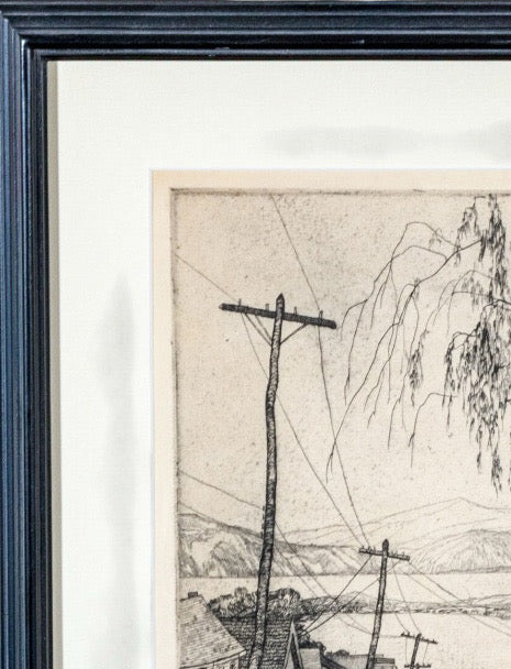 Abbo Ostrowsky Signed Etching Croton On Hudson Circa 1931