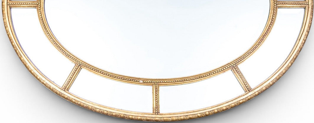 Authentic Friedman Brothers Adams Style Segmented Oval Gilt Mirror