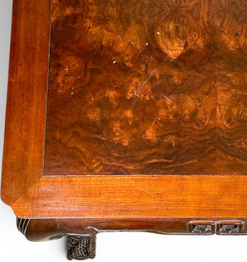 Vintage Drexel Heritage Ming Treasure Burlwood Asian Modern Side Table